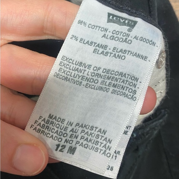 LEVI’S Black 100% Cotton Slimming 512 Bootcut Studded Pocket Jeans Size 12 - Picture 3 of 4